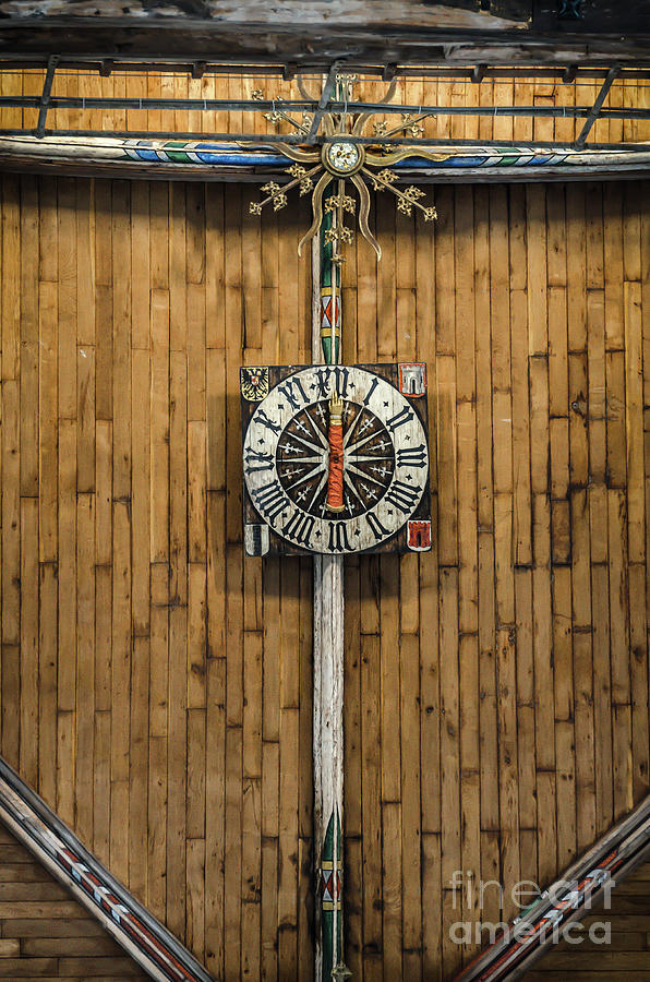 Gothic clock on the ceiling of Sint Laurenskerk in Alkmaar Photograph by RicardMN Photography