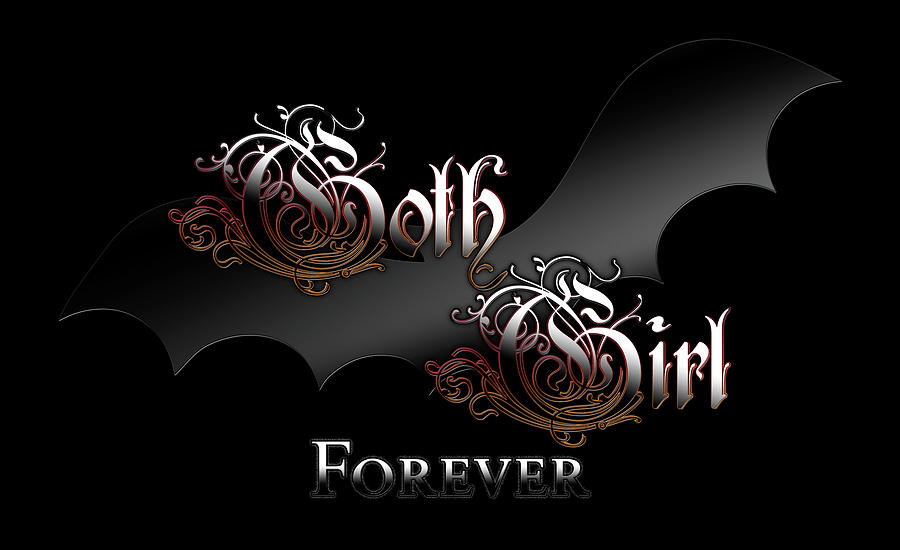 Gothic Girl Forever Bat Wing Digital Art by Rolando Burbon