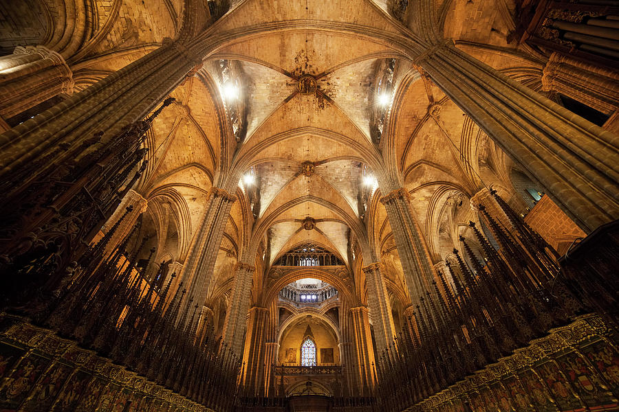 Gothic Interior of Barcelona Cathedral Photograph by Artur Bogacki