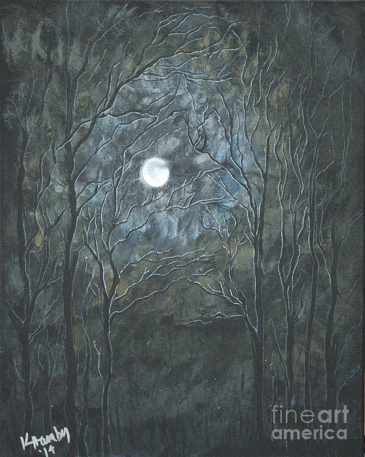 Halloween Painting - Gothic Moon  by Karen Hamby