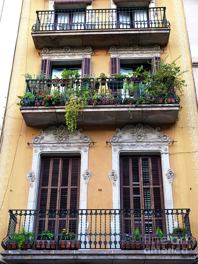 Barcelona Gothic Quarter Balcony Photograph by John Rizzuto