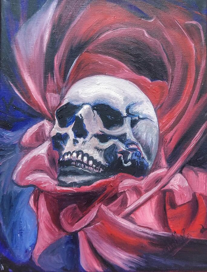 Skull Painting - Gothic Romance by Abbie Shores