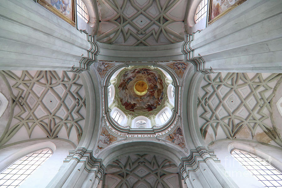 Gothic vault of the ceiling - view from below Photograph by Michal Boubin