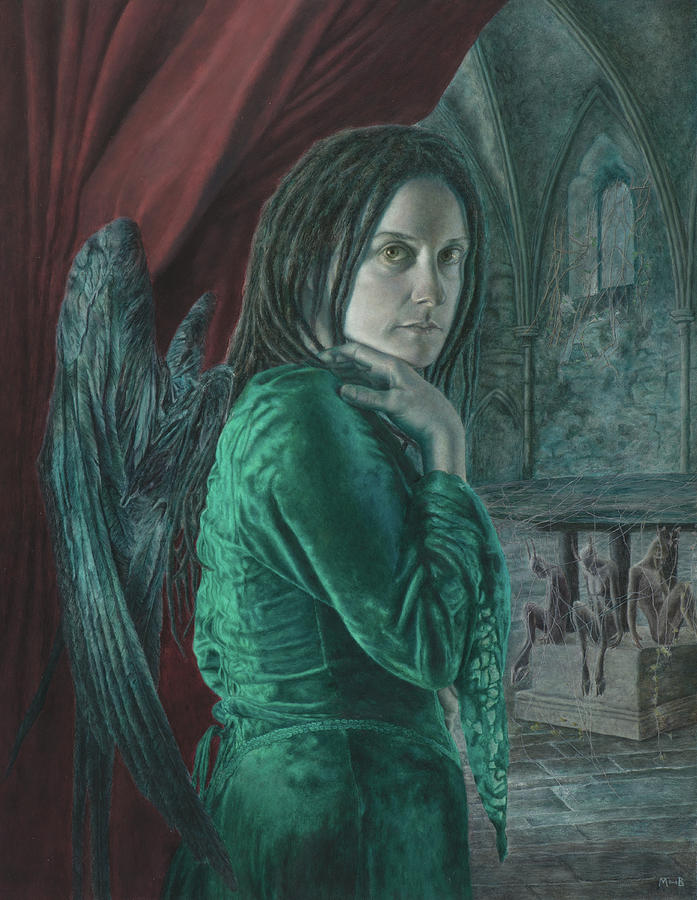 Gothic Winged Figure art Painting by Melanie Brear - Fine Art America