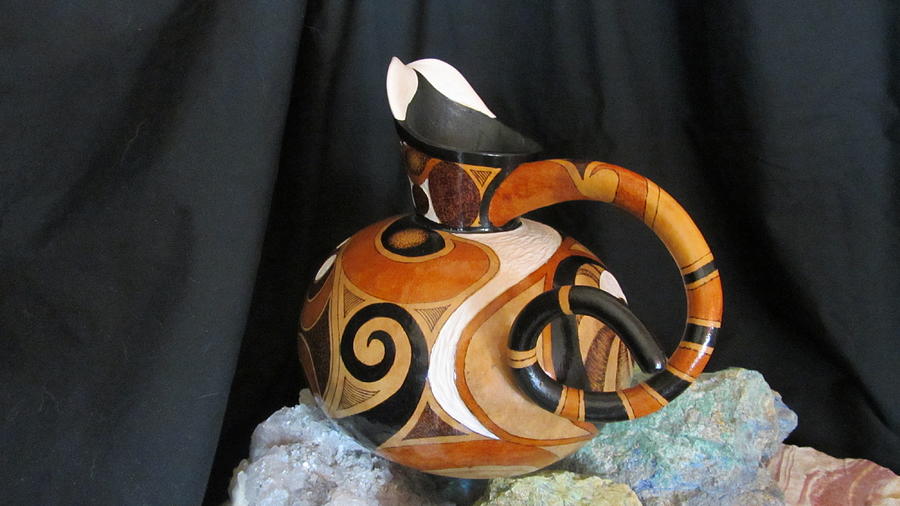 GO66 Gourd Teapot Pyrography by Barbara Prestridge - Fine Art America