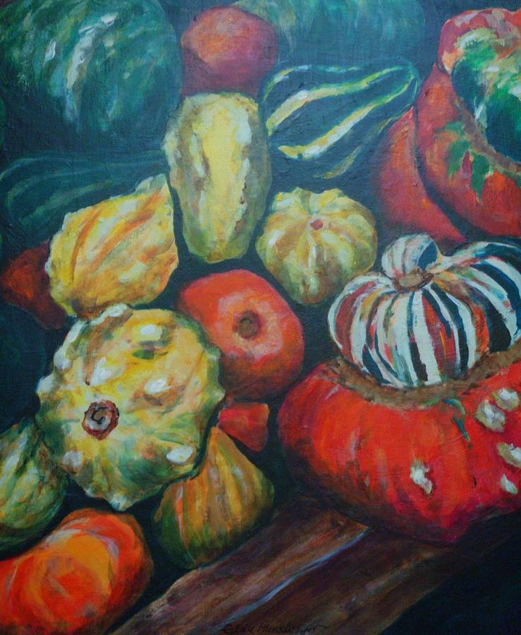 Gourds Painting by Edith Hunsberger