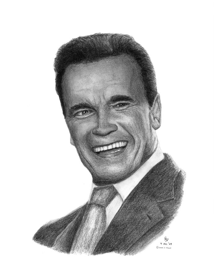 Governor Arnold Schwarzenegger Drawing by Charles Vogan