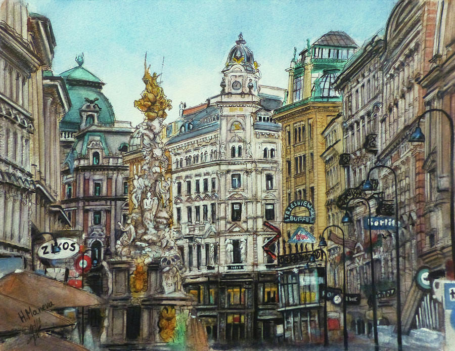 Graben, Vienna Painting by Henrieta Maneva