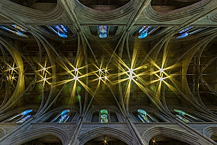 Architecture Photograph - Grace Cathedral Starburst by Bill Gallagher