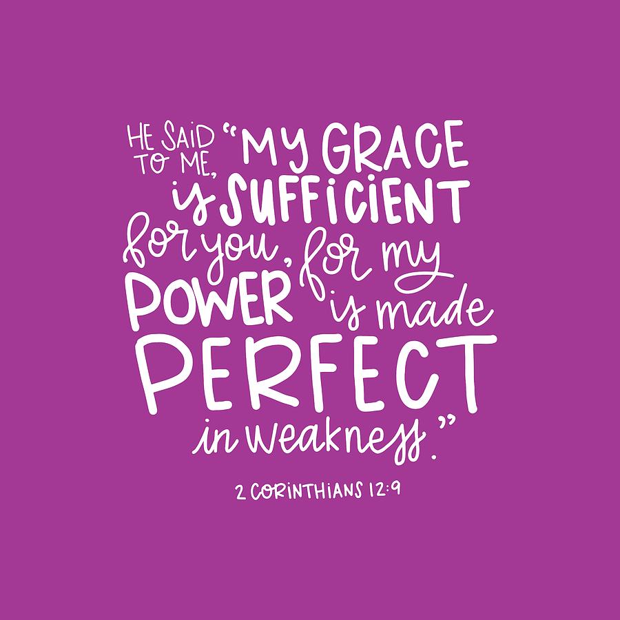 Typography Mixed Media - Grace is Sufficient by Nancy Ingersoll