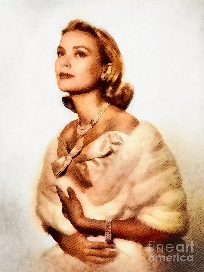 Grace Kelly, Vintage Actress By John Springfield Painting