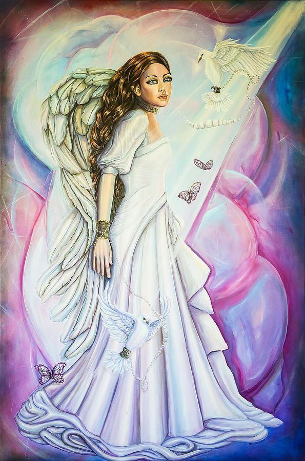 Dove Painting - Grace by Margarita Marti