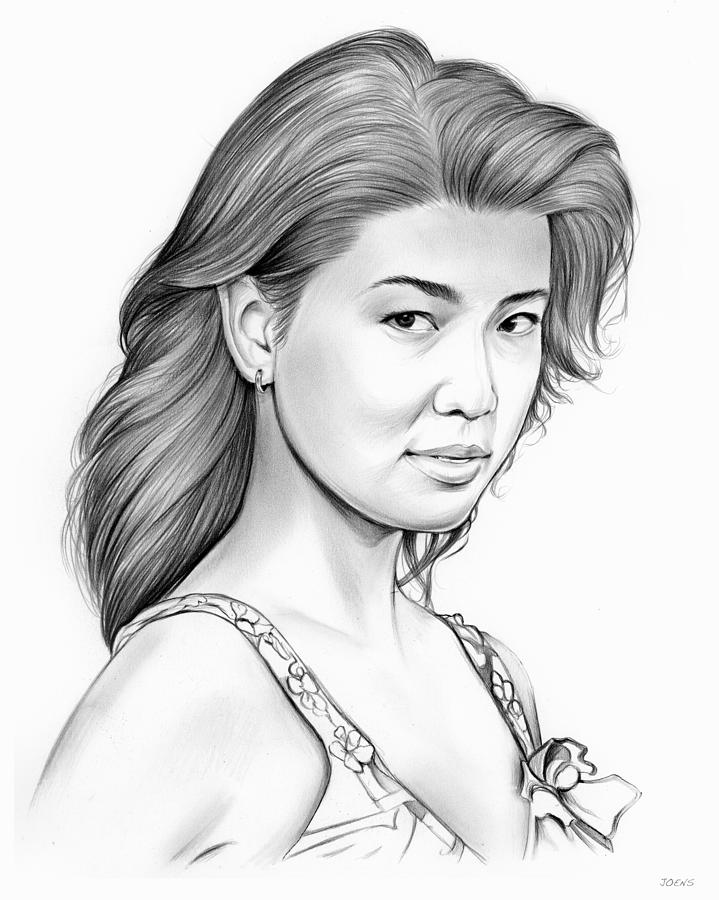 Hollywood Drawing - Grace Park by Greg Joens