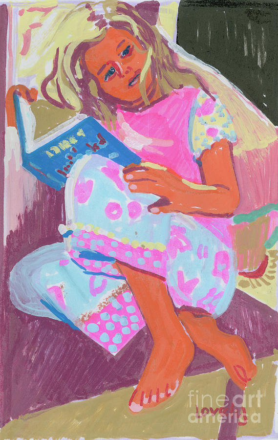 Grace Reading Painting by Candace Lovely