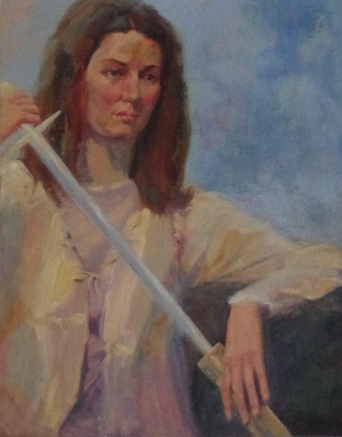 Sheath Painting - Grace with a Sward by Irena Jablonski