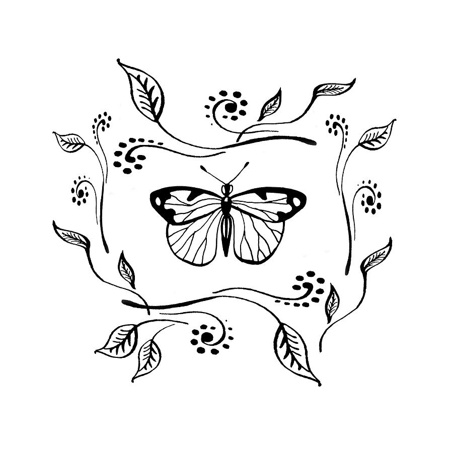 Graceful Butterfly Baby Room Decor V Drawing by Irina Sztukowski