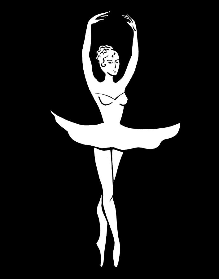 Graceful Dance Ballerina Silhouette Painting by Irina Sztukowski