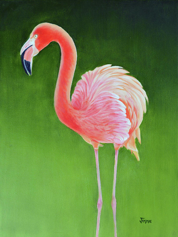 Graceful Flamingo Painting by Jimmie Bartlett
