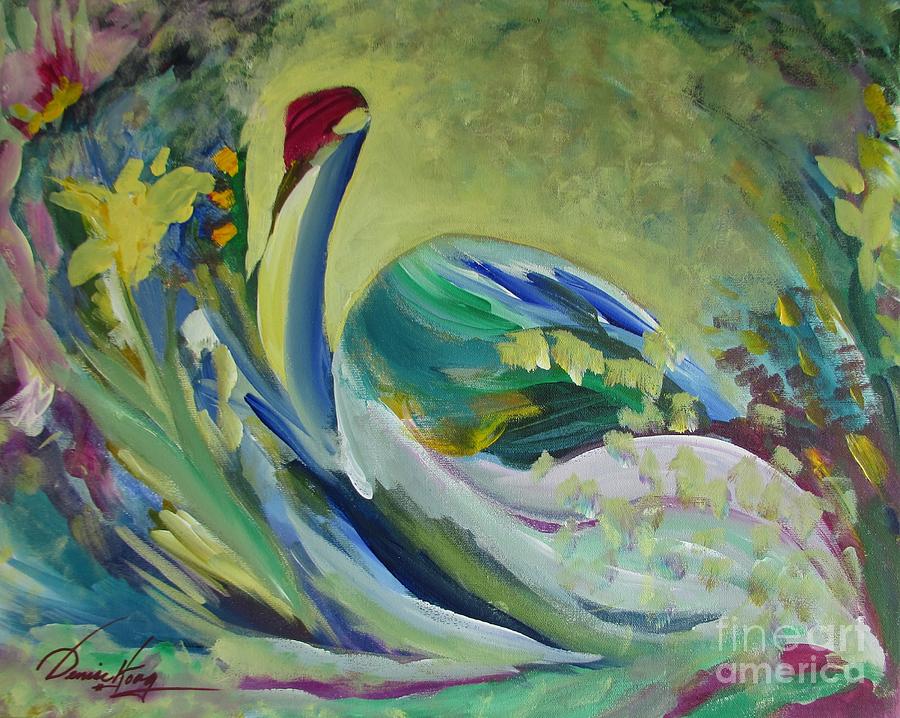 Graceful Swan Painting by Denise Hoag