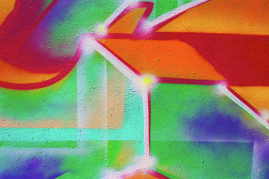 Urban Graffiti Art Abstract 8, North 11th Street, San Jose 1990 Photograph by Kathy Anselmo
