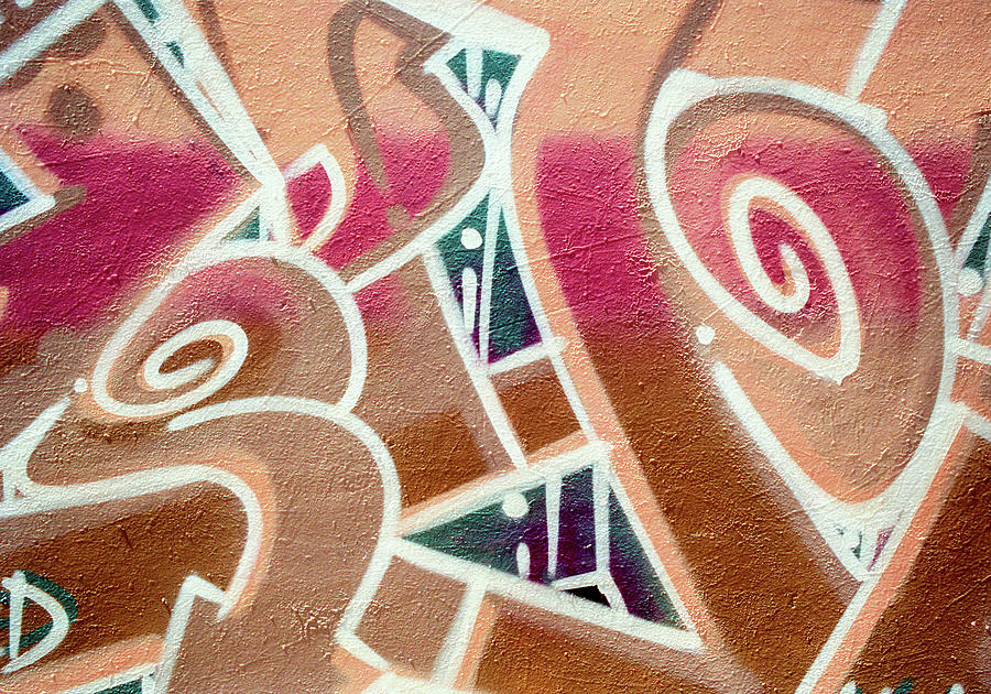 Urban Graffiti Art Abstract 2, North 11th Street, San Jose 1990 Photograph by Kathy Anselmo