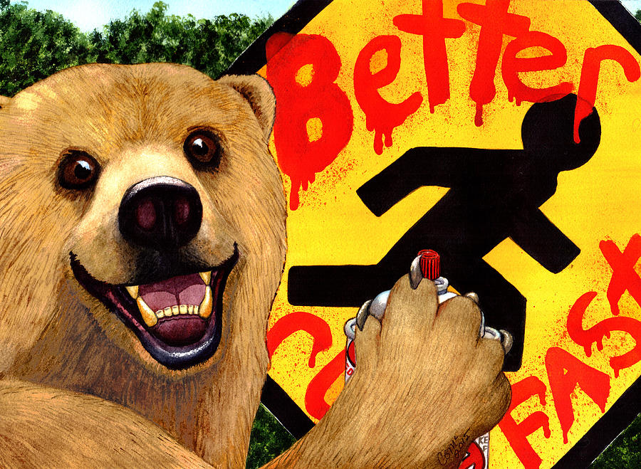 Bear Painting - Graffiti Bear by Catherine G McElroy