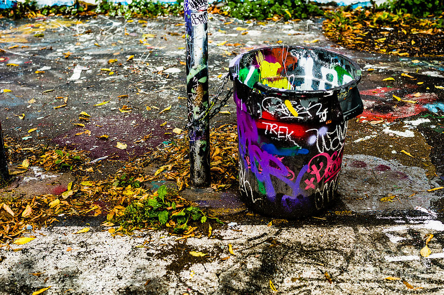 Colorful Garbage Can Photograph by M G Whittingham