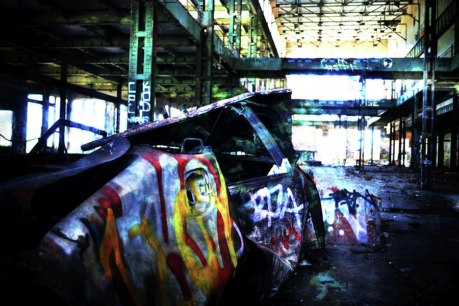 Car Photograph - Graffiti Car by Phill Petrovic