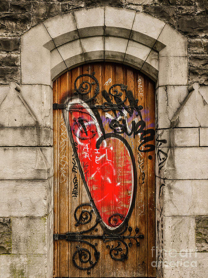 Graffiti Church Door Photograph by Lexa Harpell