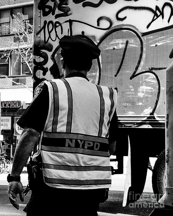 Graffiti Cop - NYPD New Yorks Finest Photograph by Miriam Danar