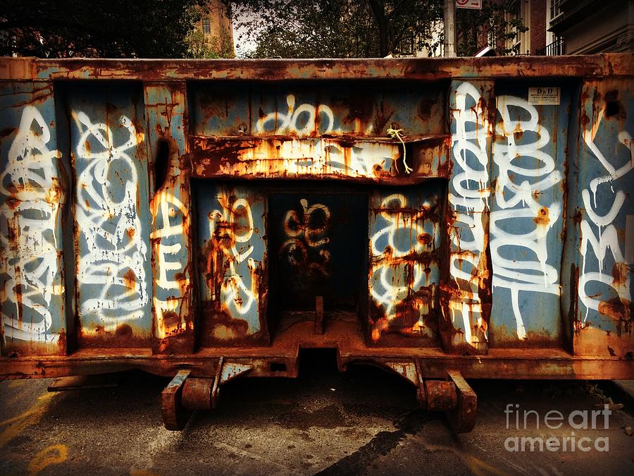 Graffiti Dumpster - N Y C Street Art Photograph by Miriam Danar