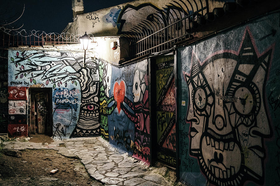 Graffiti in Plaka i Photograph by James Billings