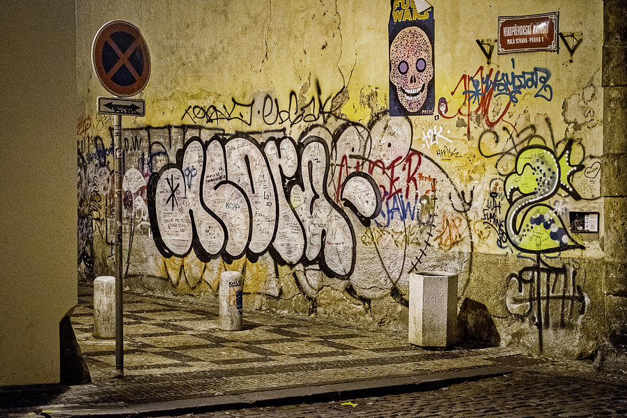 Graffiti Near the Lennon Wall - Prague Photograph by Stuart Litoff