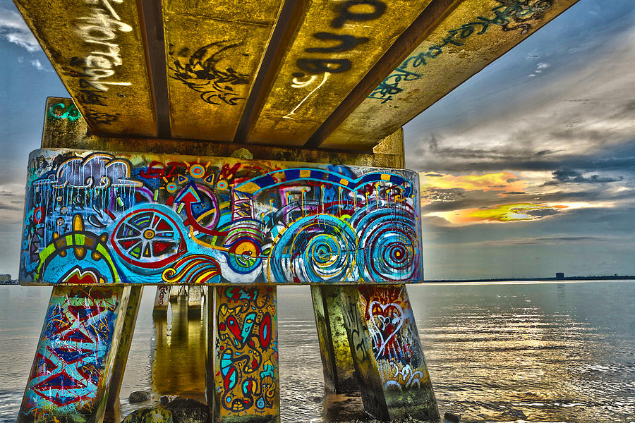 Sunset Photograph - Graffiti Rain by Michael Touchet