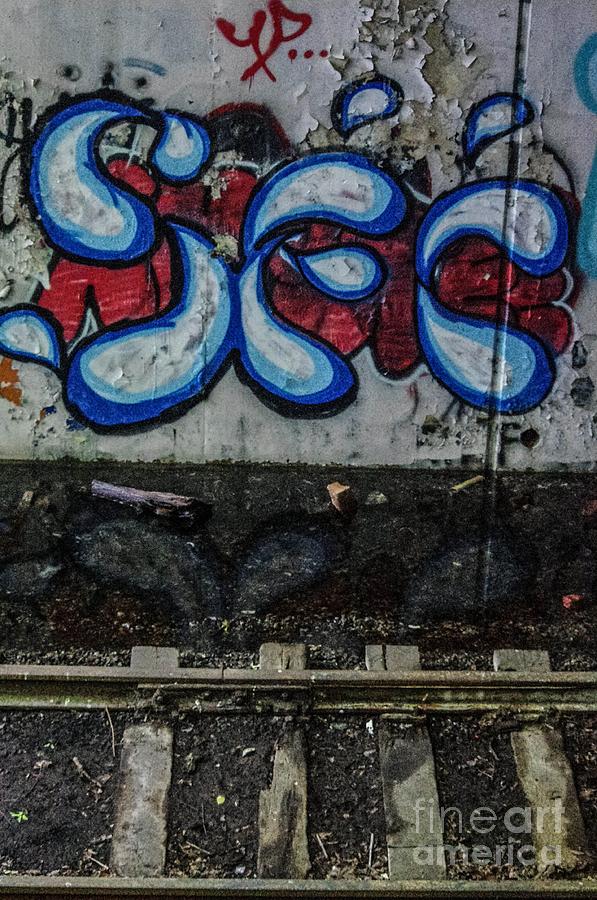 Graffitti and train tracks Photograph by Gerald Kloss