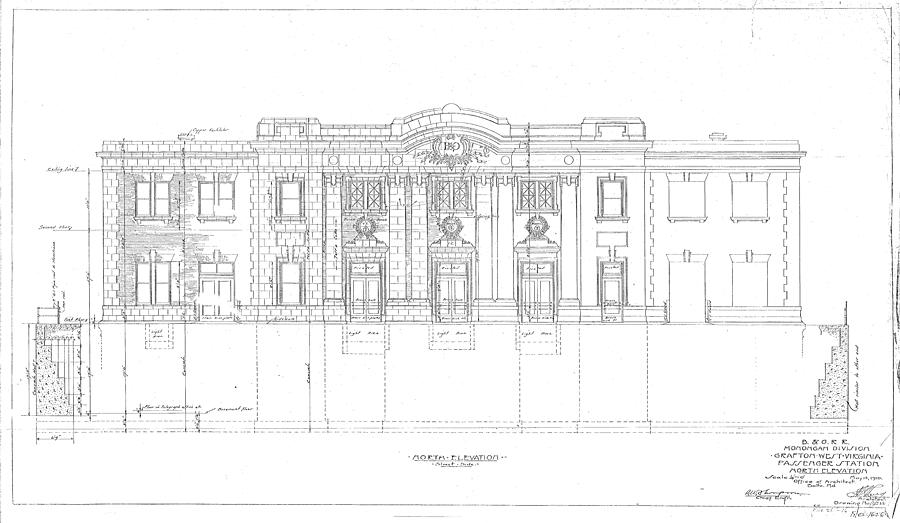 Grafton Drawing - Grafton Station by Baltimore and Ohio Railroad Grafton Drawing - Grafton Station by Baltimore and Ohio Railroad