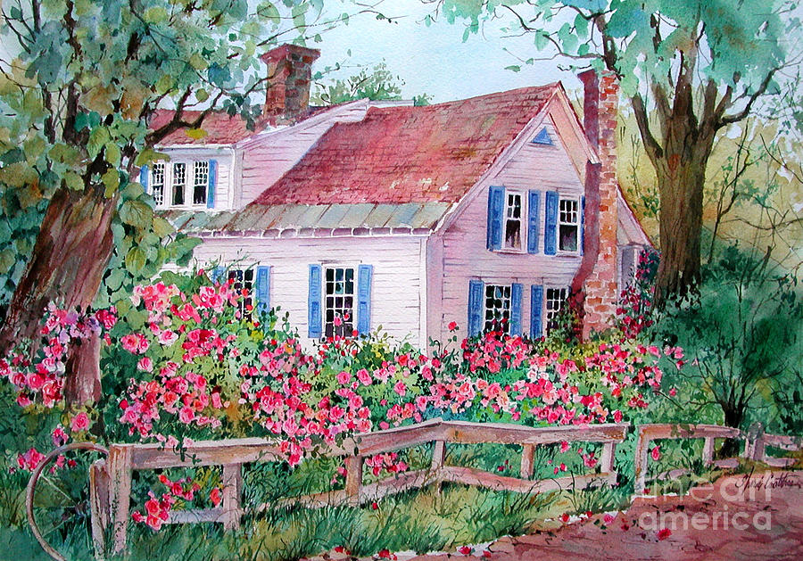 Rose Painting - Grafton Village House by Sherri Crabtree