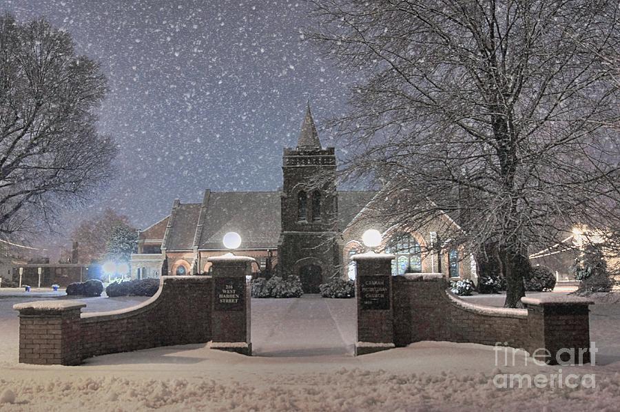 Winter Photograph - Graham Presbyterian Church by Benanne Stiens