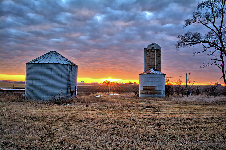 Grain Bin Sunset Photograph By Bonfire Photography