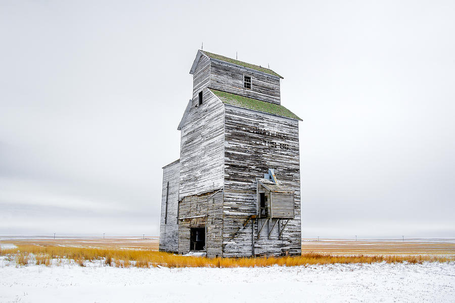 Grain Elevator on White Photograph by Todd Klassy