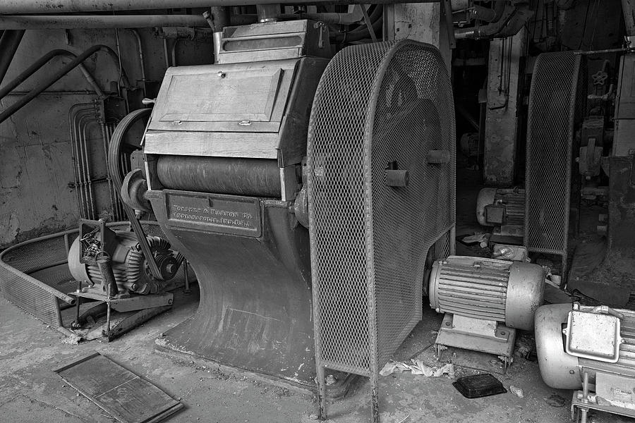 Grain equipment black and white Photograph by Dave Dilli