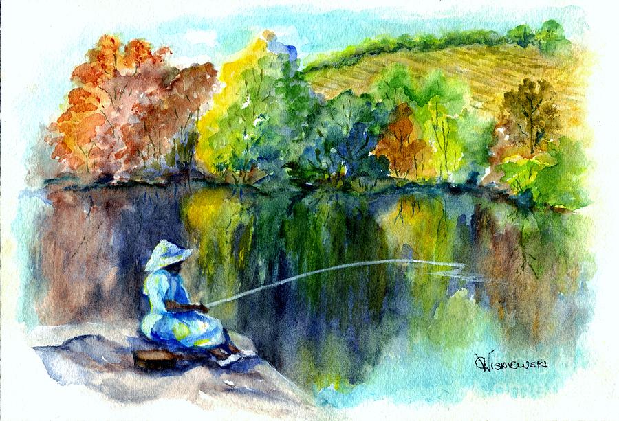 Mammys Gonna Fishin Painting by Carol Wisniewski