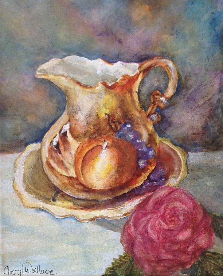 Grammys Pitcher Painting by Cheryl Wallace