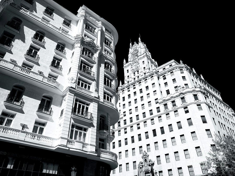 Gran Via Building Styles in Madrid Photograph by John Rizzuto
