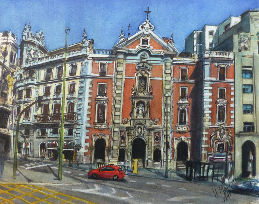 Gran Via Madrid II Painting by Henrieta Maneva