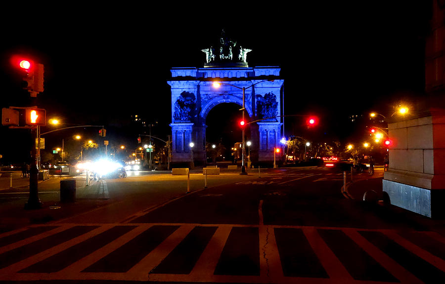 Grand Army Plaza at Night Brooklyn NY Photograph by Diane Lent