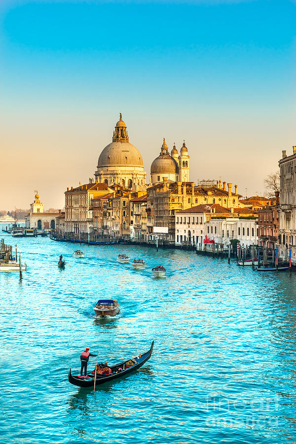 Grand Canal and Basilica Santa Maria della Salute - Venice - Italy Photograph by Luciano Mortula