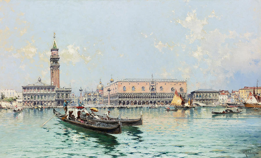 Grand Canal Venice Painting by Franz Richard Unterberger