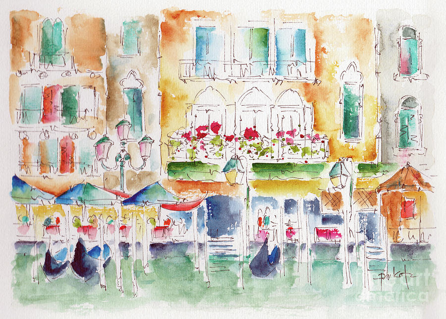 Grand Canal Venice Near Rialto Painting by Pat Katz
