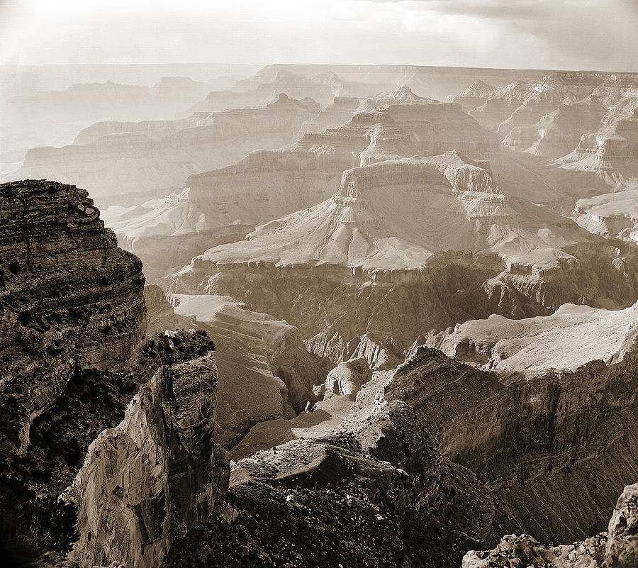 Grand Canyon Arizona Fine Art Photograph In Sepia 3527.01 Photograph by M K Miller